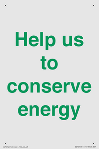 Help us to conserve energy 